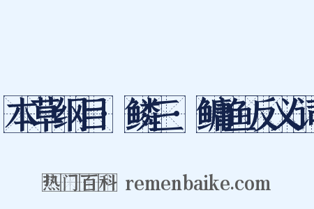 本草纲目·鳞三·鳙鱼反义词是什么意思的图片
